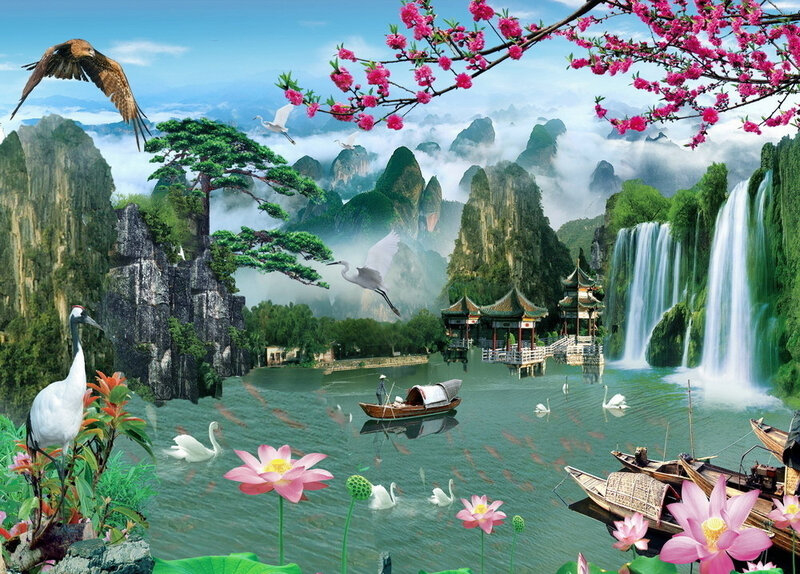 Chinese Landscape Painting — Green