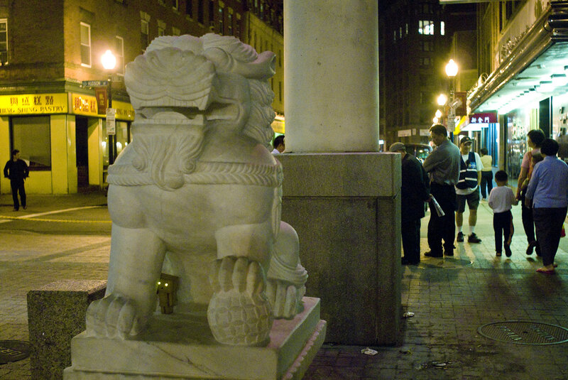 Chinese lion statue in Chinatown