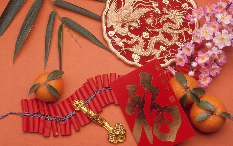 Chinese New Year Decorations — Red, Festive, Spring