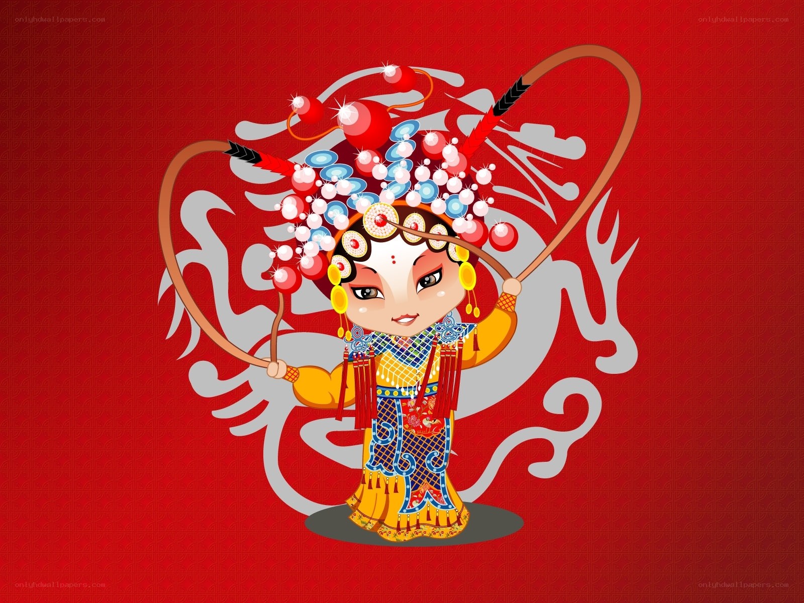 Chinese opera character illustration