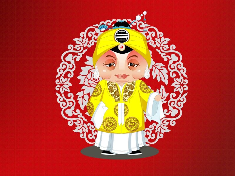 chinese opera character illustration