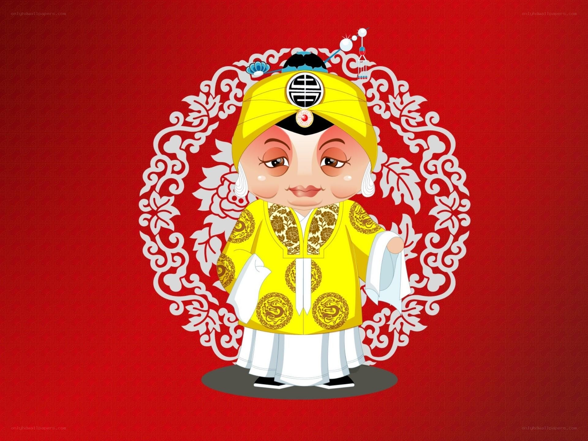 chinese opera character illustration