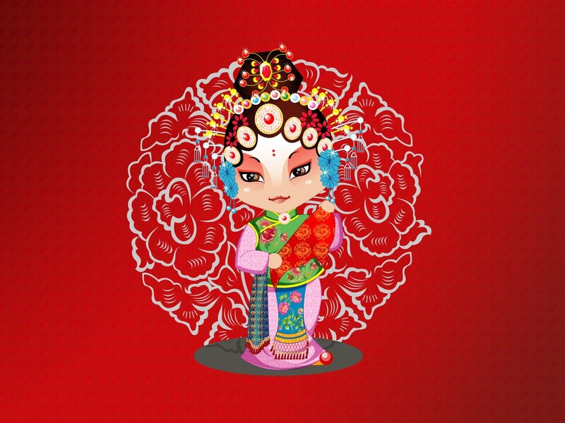 Chinese Opera Character — Red