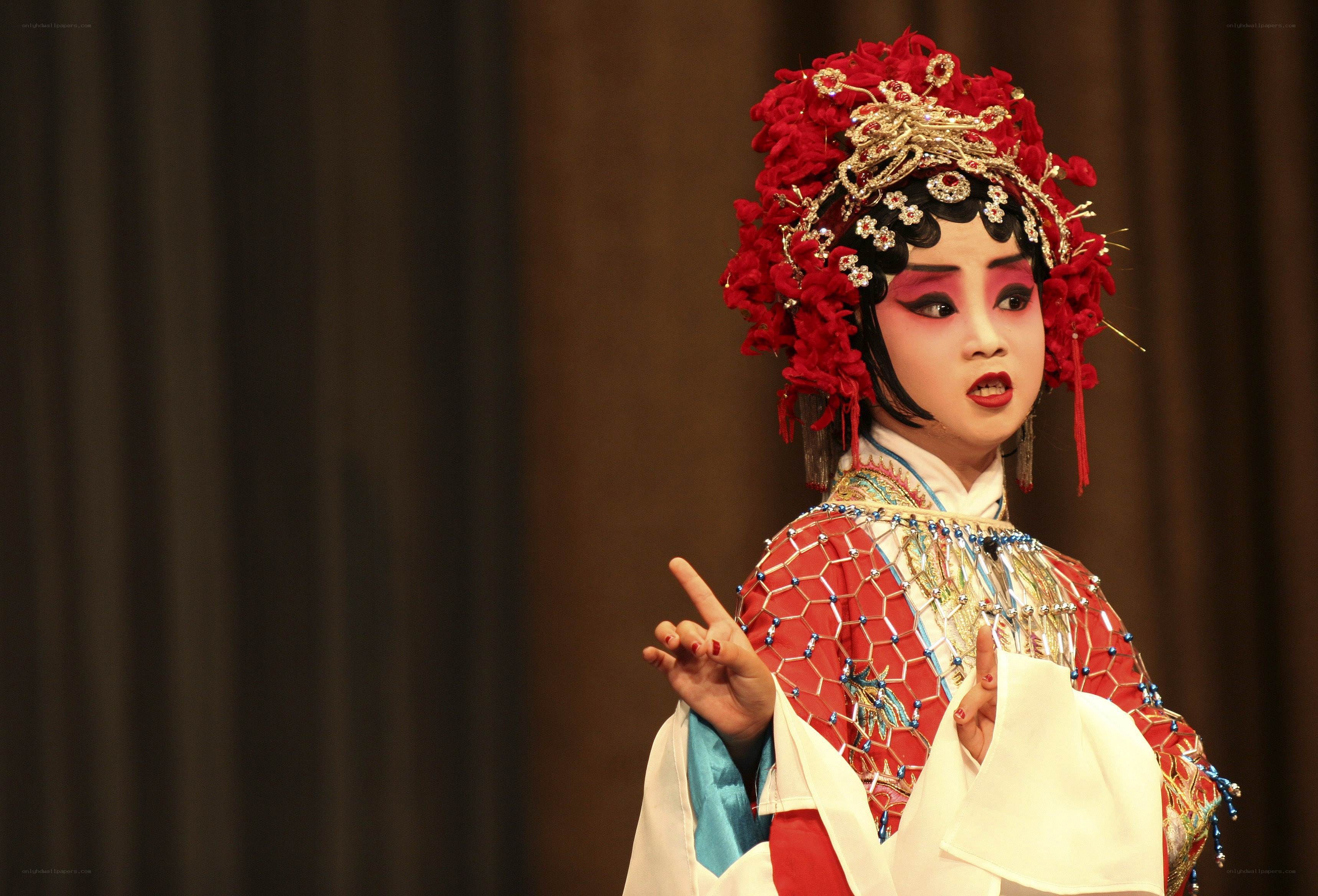 Chinese opera performer on stage