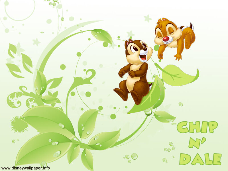 Chip and Dale on Leaves