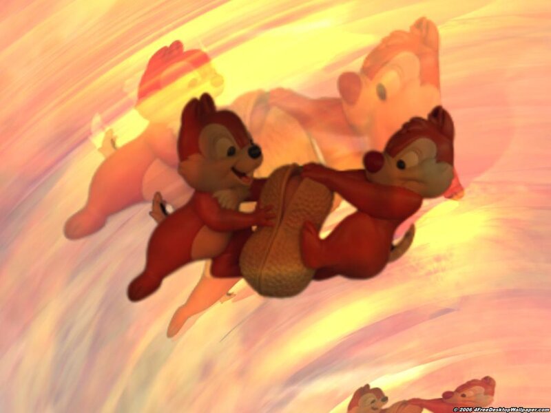Chip and Dale with a peanut