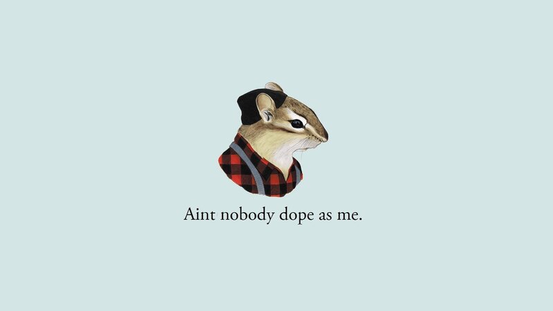 Chipmunk in Plaid Shirt — Light Blue