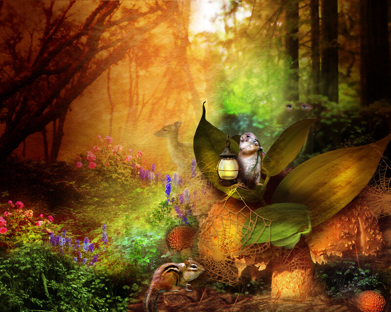 Chipmunks in Forest