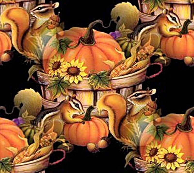 Chipmunks with Pumpkins