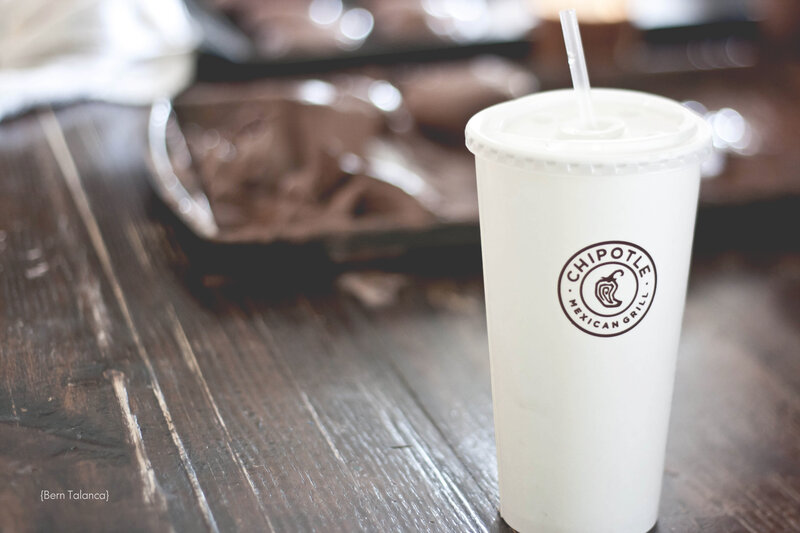 Chipotle drink on wooden table