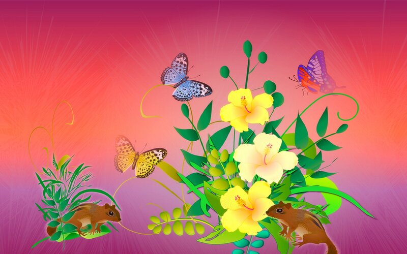 Chipping Squirrels and Butterflies