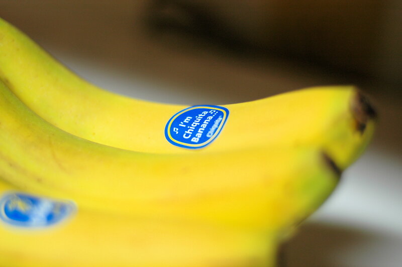 Chiquita banana with sticker