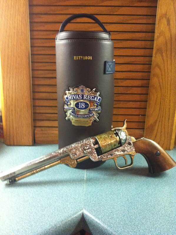 Chivas Regal 18 Whisky and Revolver
