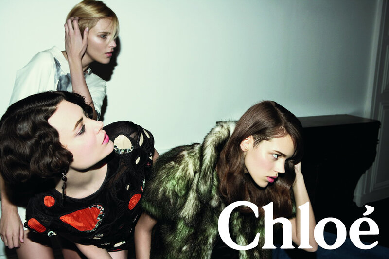 Chloe fashion campaign with three models