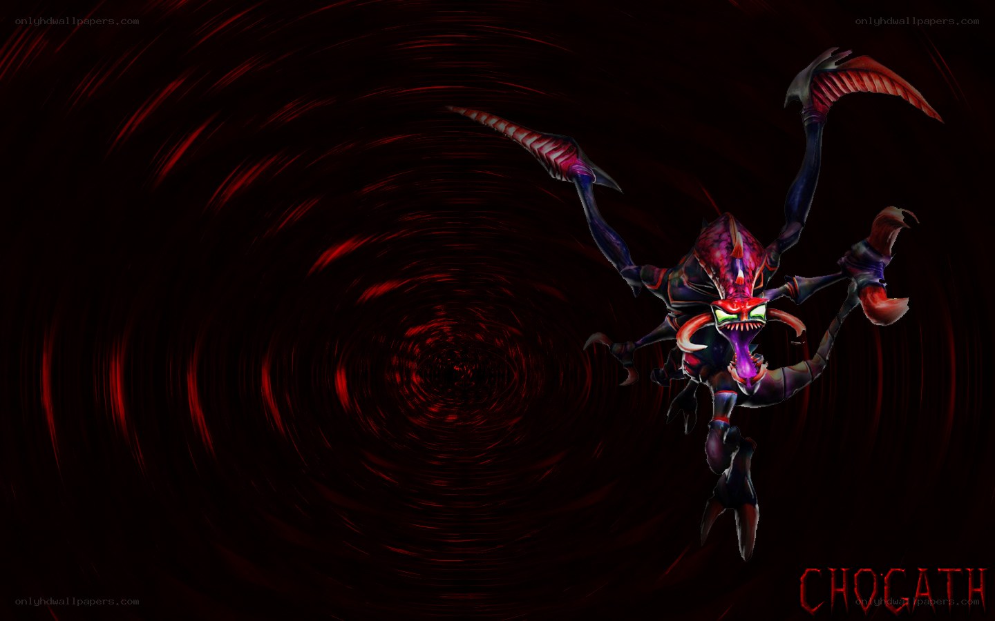 Cho'gath in a dark tunnel