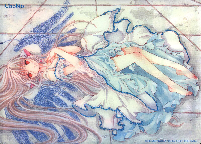 Chobits anime character lying down