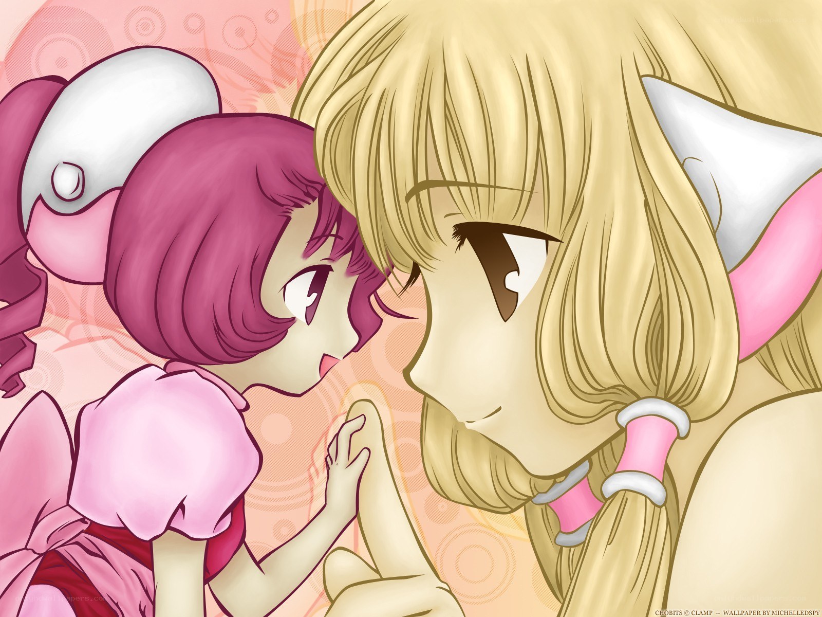 Chobits anime characters in a close moment
