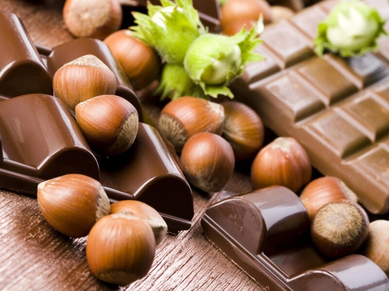 Chocolate and Hazelnuts — Brown, Appetizing, Photograph