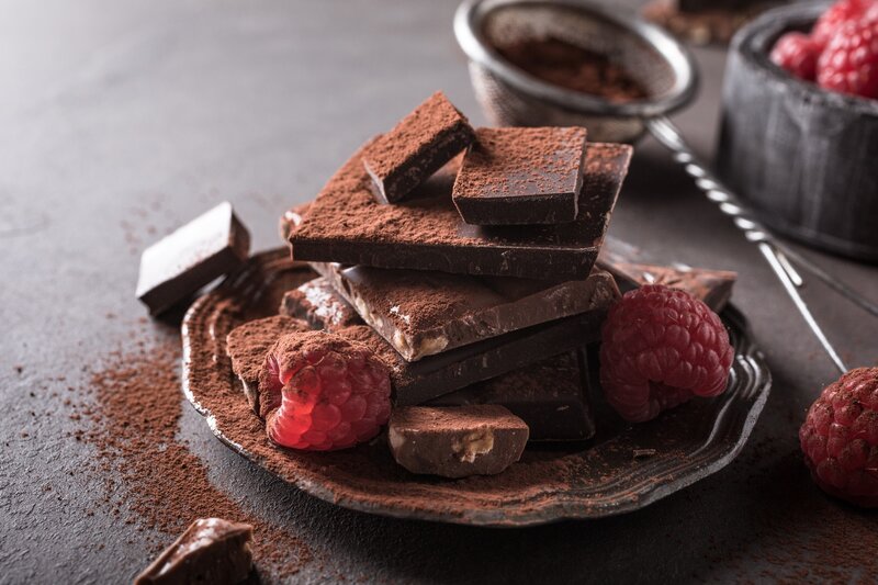 Chocolate and Raspberries — Brown, Dark
