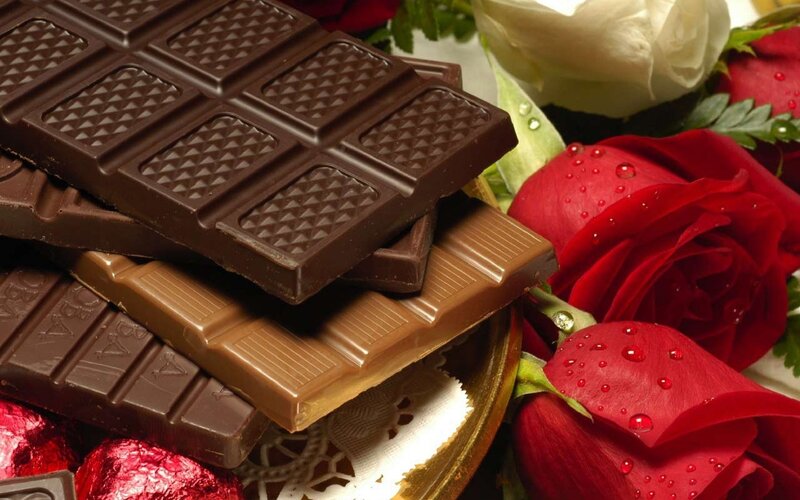 chocolate and roses arrangement