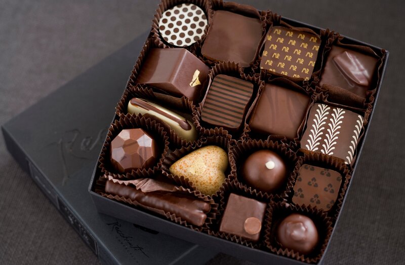 Chocolate Assortment — Brown, Neutral, Photograph, Box