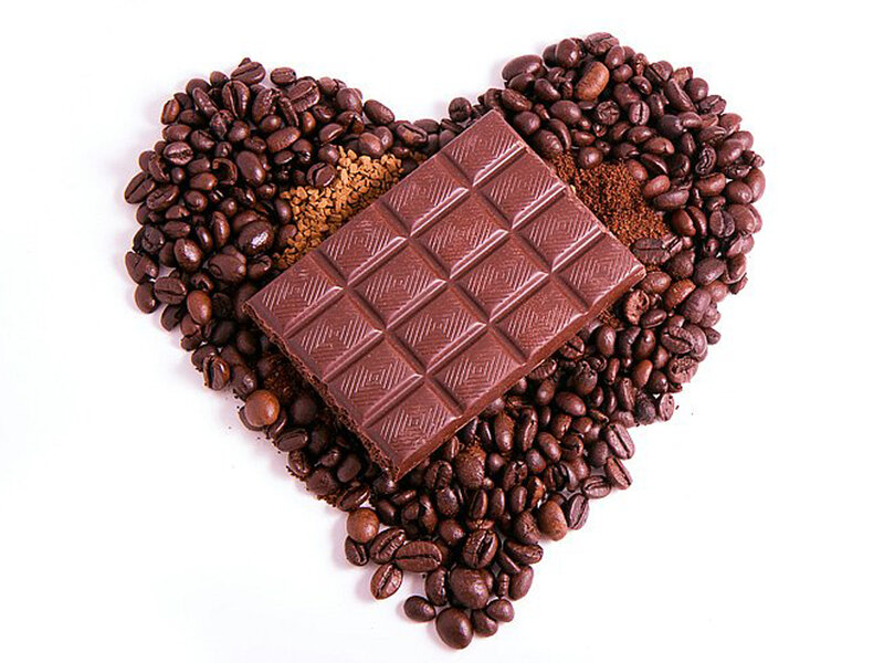 Chocolate Bar and Coffee Beans