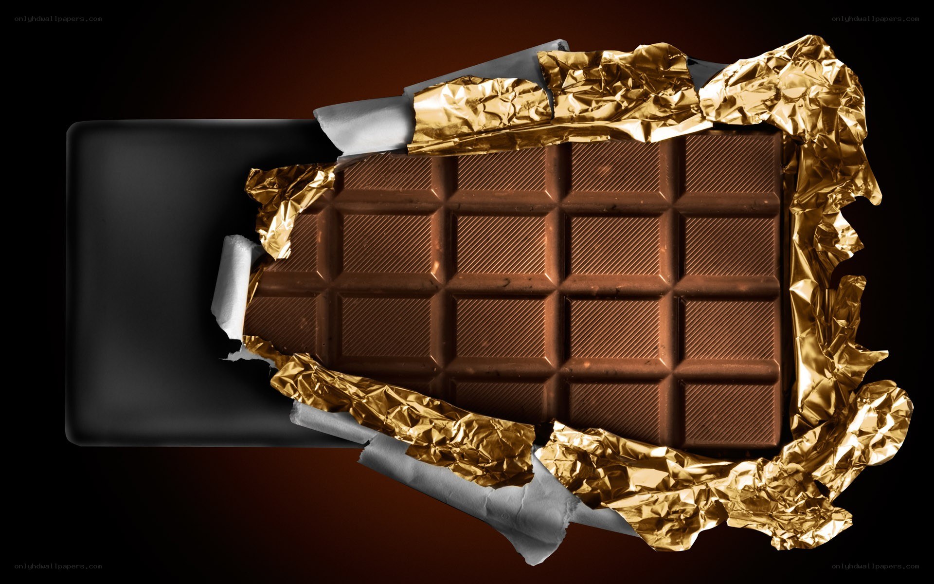 chocolate bar in gold wrapper