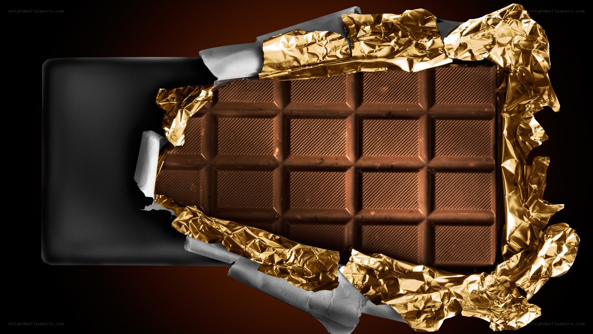 chocolate bar in gold wrapper