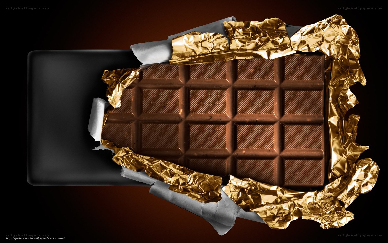 chocolate bar in gold wrapper