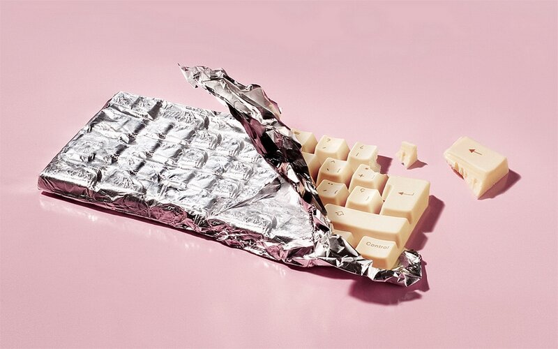 chocolate bar shaped like keyboard