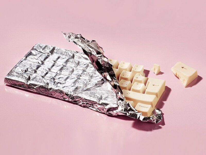 chocolate bar shaped like keyboard