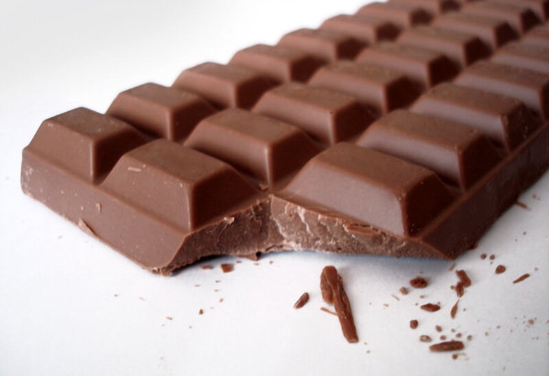 chocolate bar with broken piece