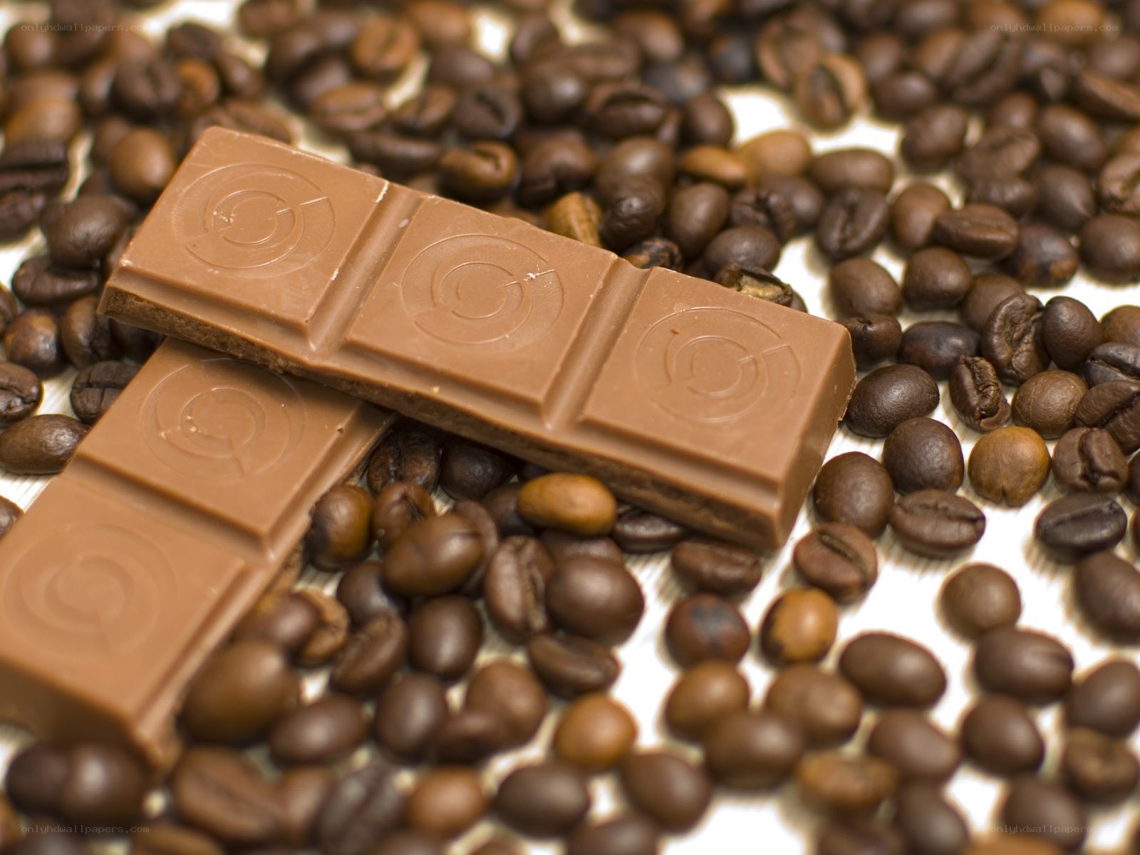 chocolate bar with coffee beans