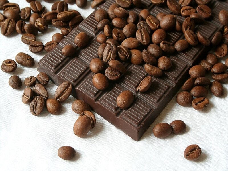 Chocolate Bar with Coffee Beans — Brown