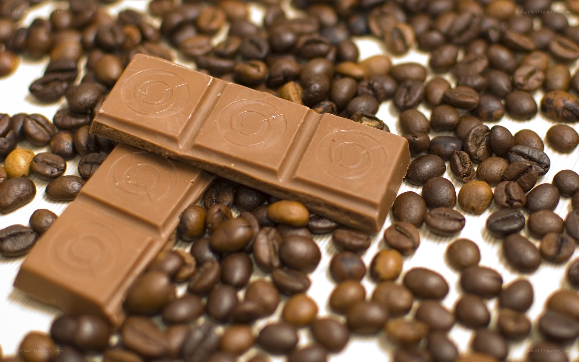 chocolate bar with coffee beans