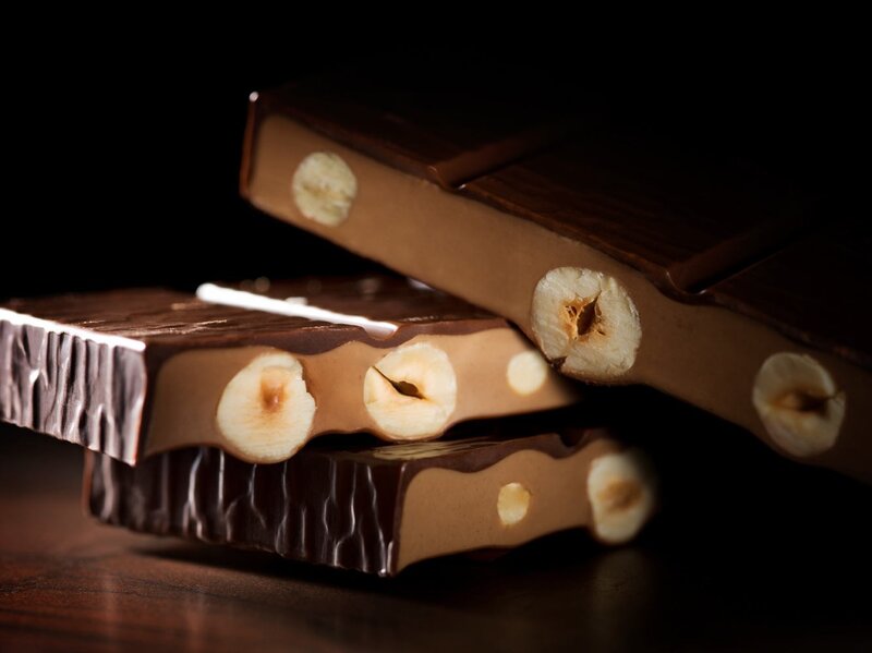 chocolate bar with hazelnuts