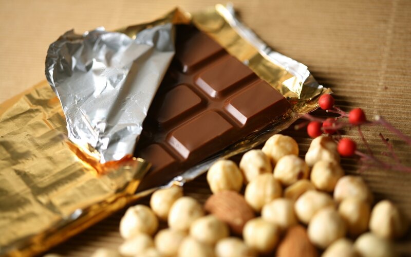 Chocolate Bar with Hazelnuts — Brown, Calm