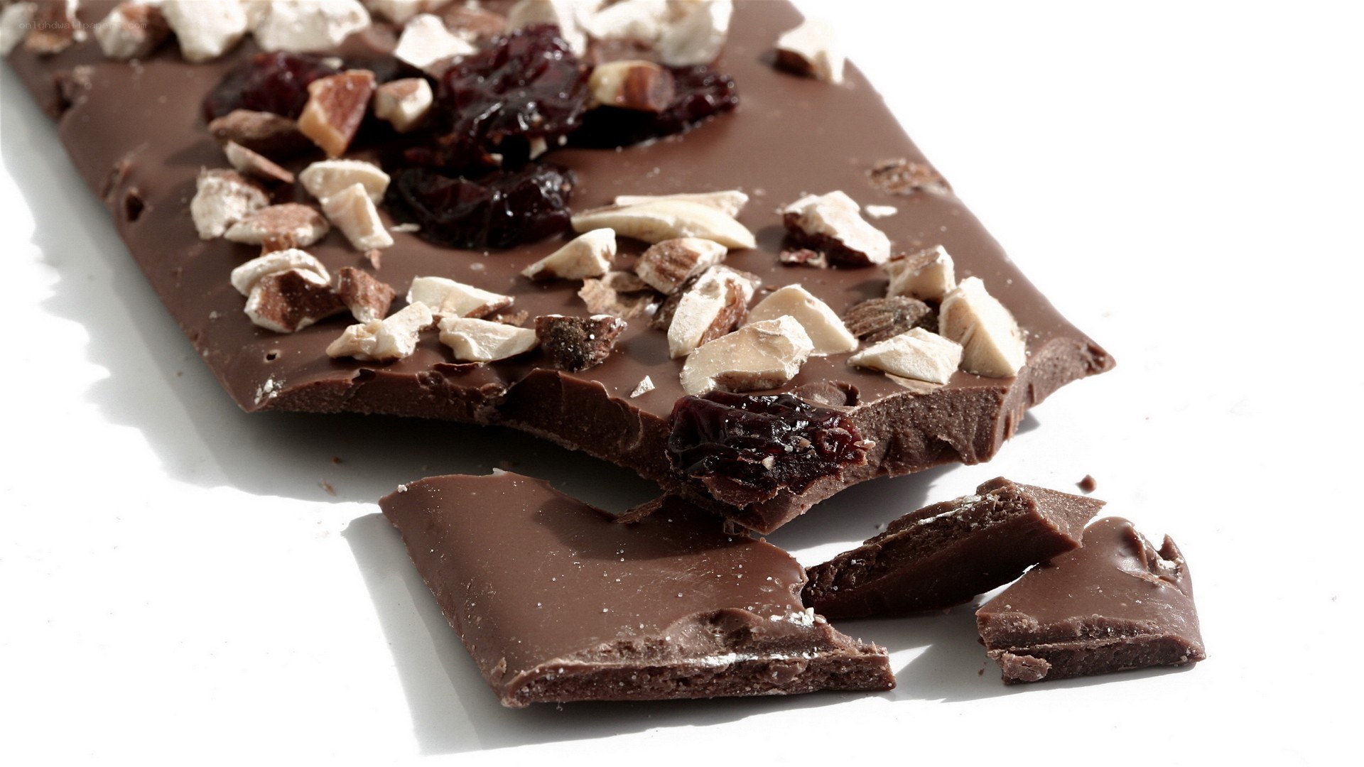 chocolate bar with nuts and fruit
