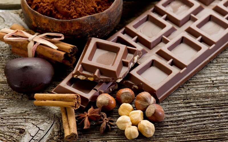 Chocolate Bar with Nuts — Brown, Rustic