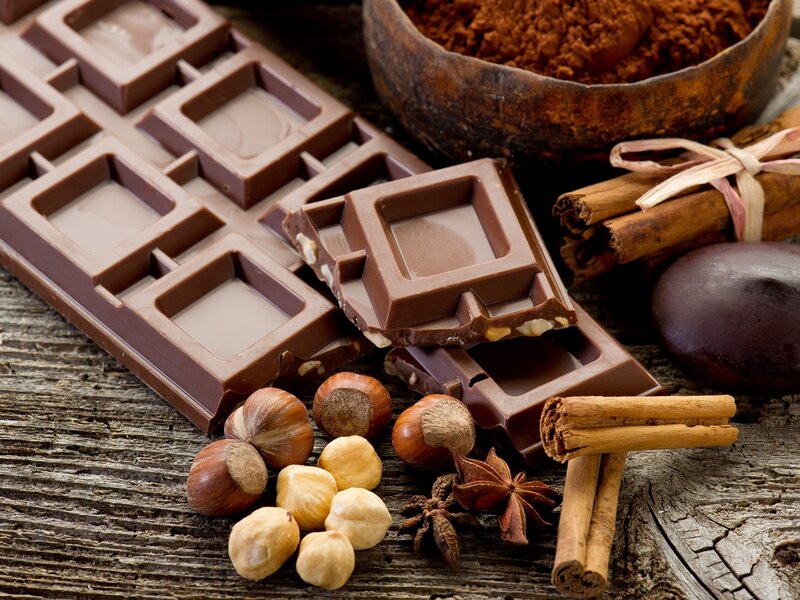 Chocolate Bar with Nuts — Brown, Warm, Photograph, Hazelnuts