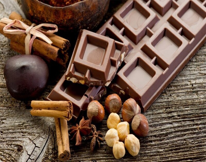 Chocolate Bar with Nuts — Brown, Warm, Photograph