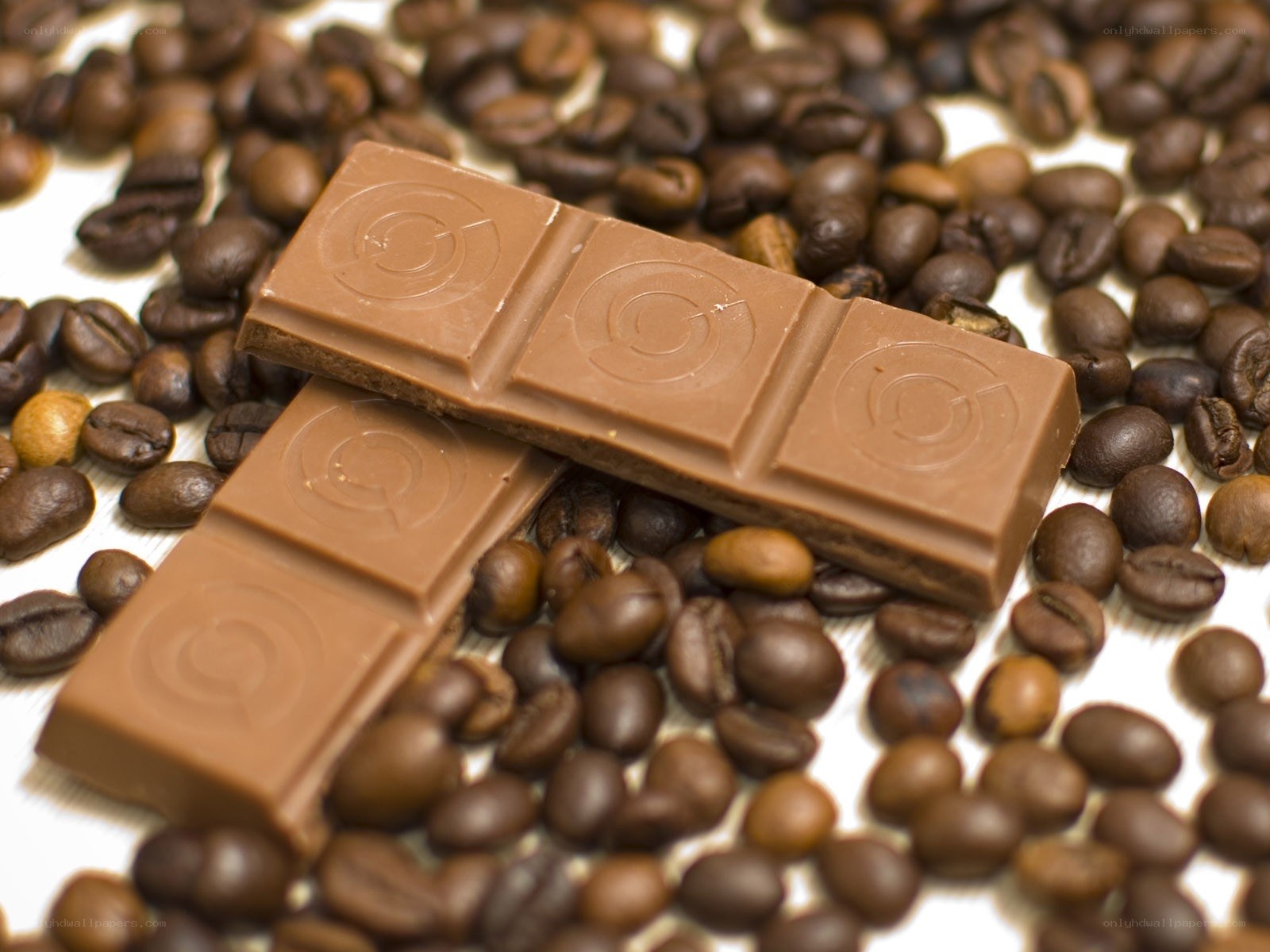 chocolate bars with coffee beans
