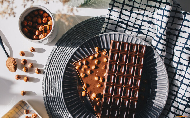 Chocolate Bars with Hazelnuts — Brown, Calm