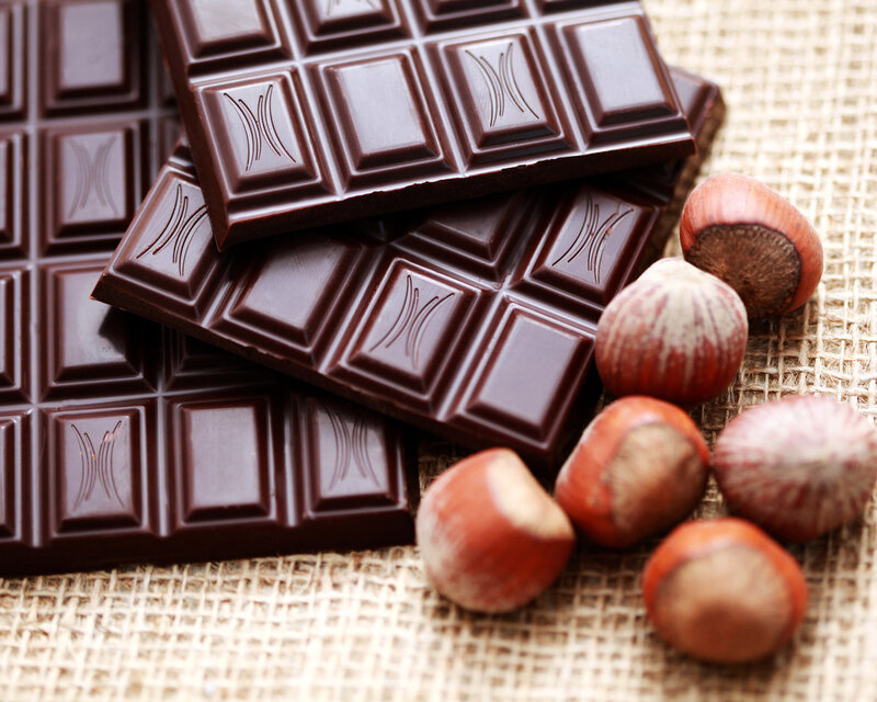 Chocolate Bars with Hazelnuts — Brown
