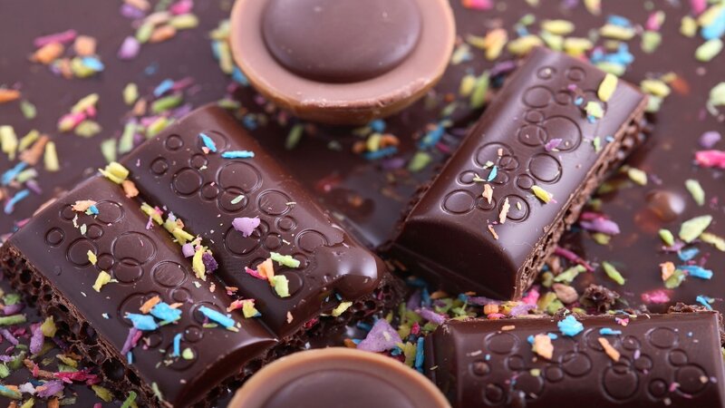 chocolate bars with sprinkles