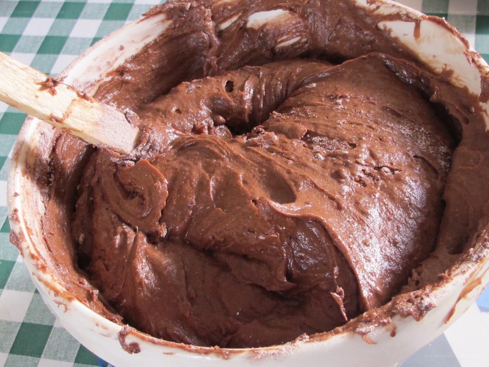 chocolate batter in a bowl