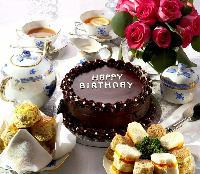Chocolate Birthday Cake — Brown, Festive