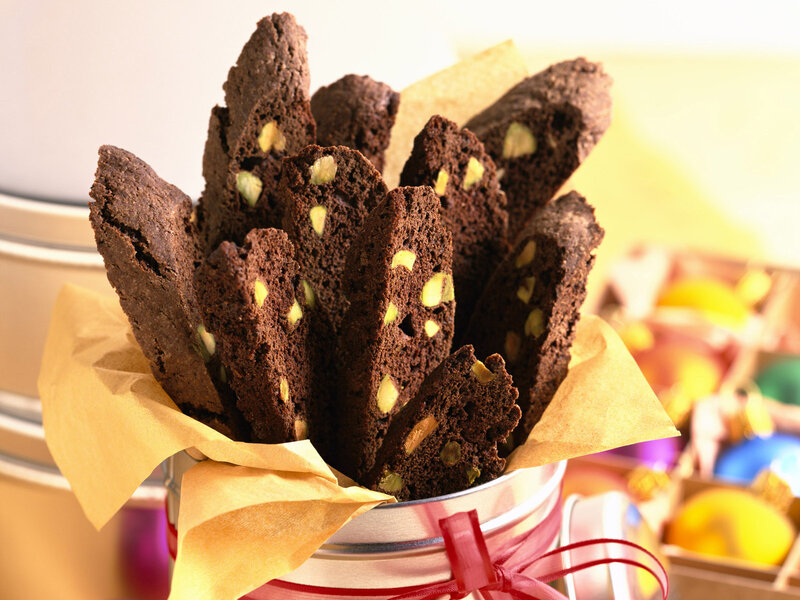 Chocolate Biscotti in Tin