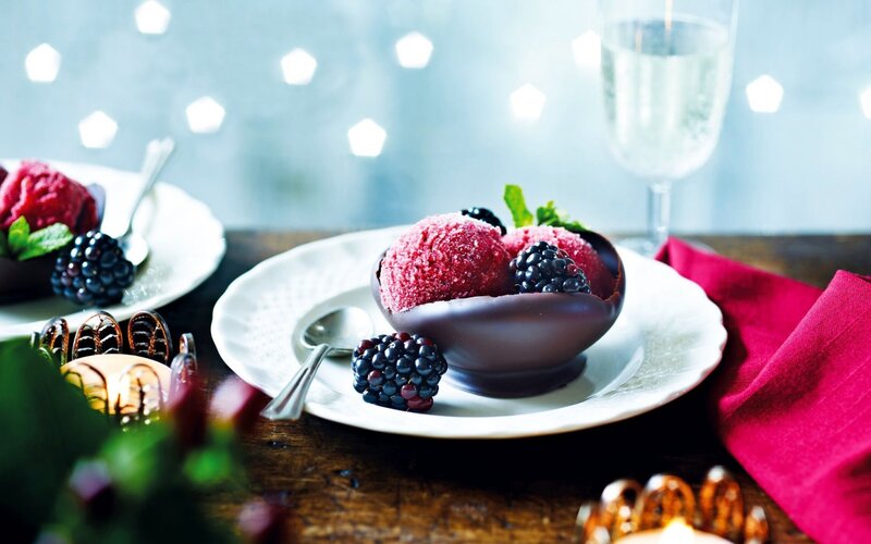 Chocolate Bowl with Sorbet