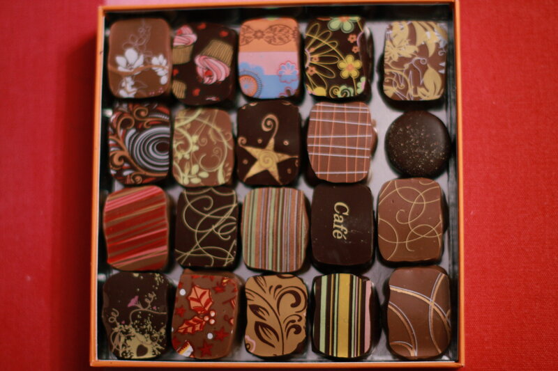 Chocolate Box with Assorted Candies — Brown